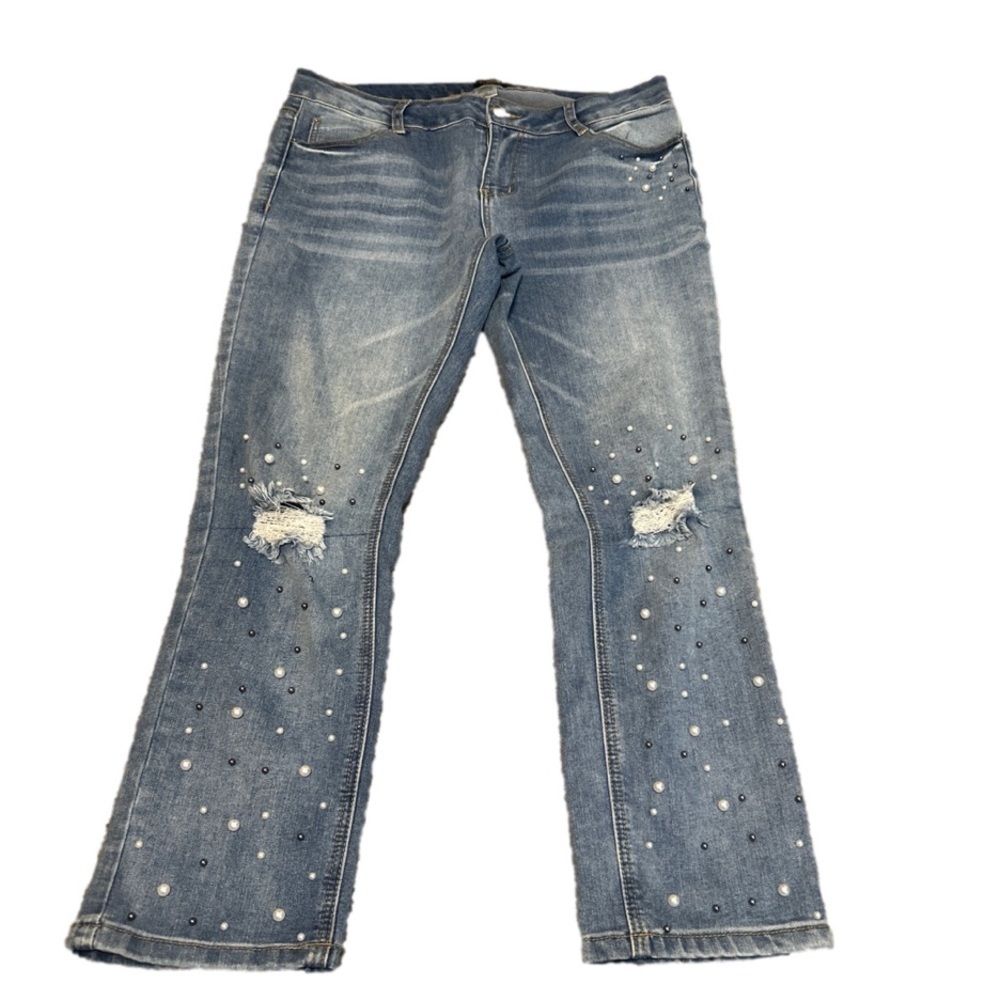 Mod X Pearl Jeans Stretchy High Waisted Distressed Size 10